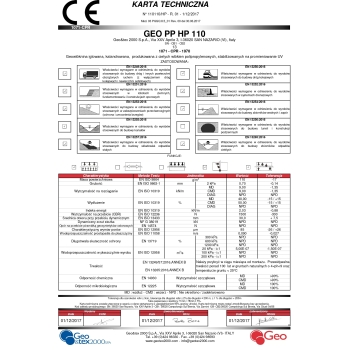 Geowłóknina HOMOLOGOWANA PP Polipropylenowa 9kN/m2. Szerokość 5,25 m x 55mb.